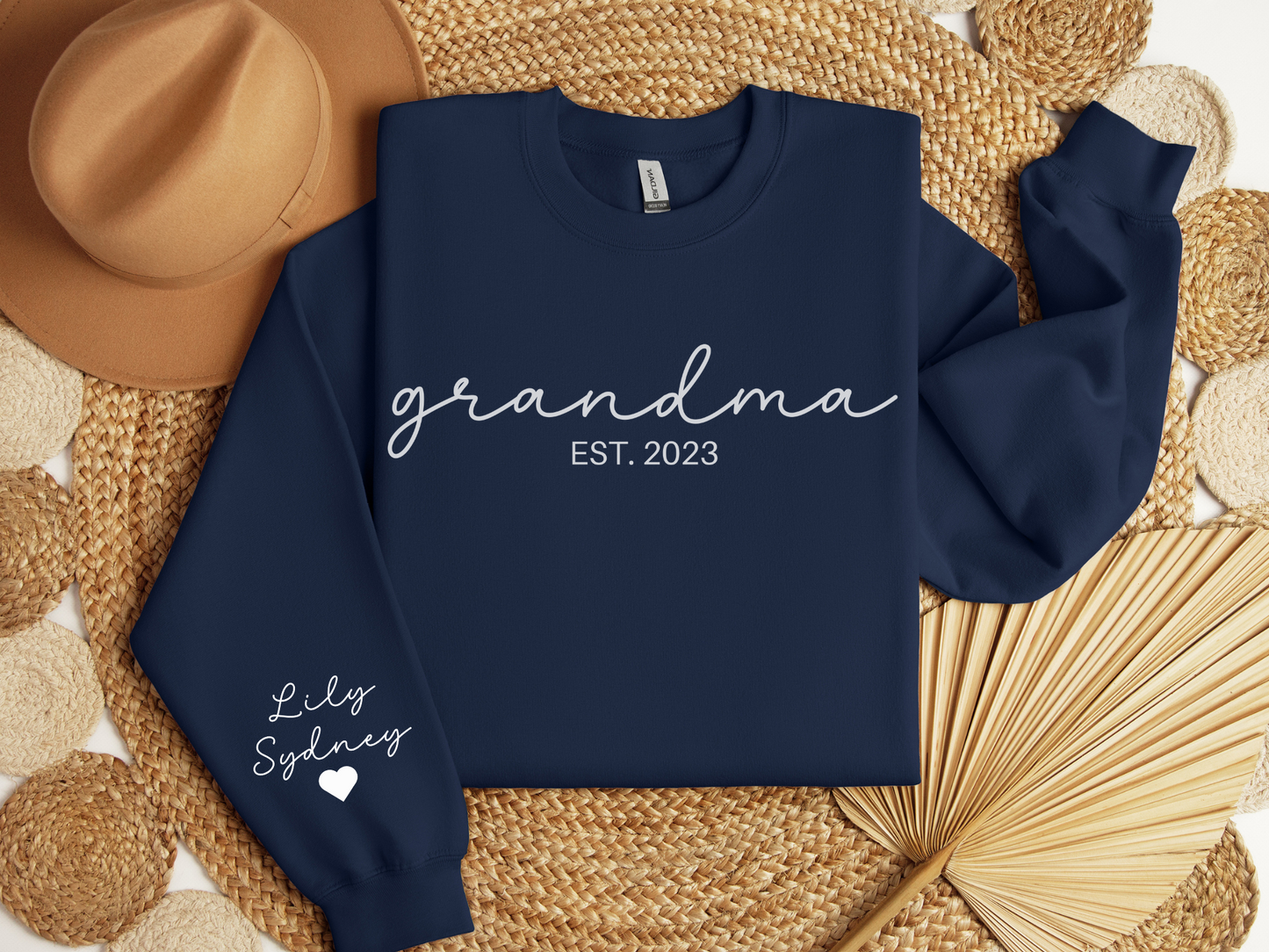 Personalized Grandma Sweatshirt Script Style