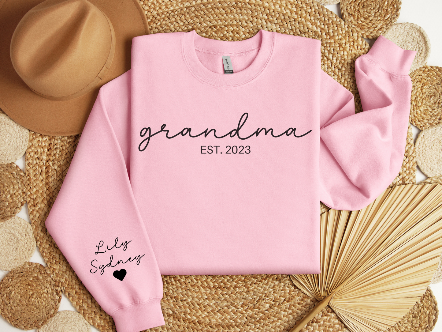 Personalized Grandma Sweatshirt Script Style
