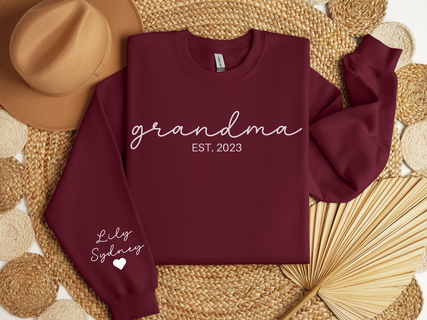 Personalized Grandma Sweatshirt Script Style