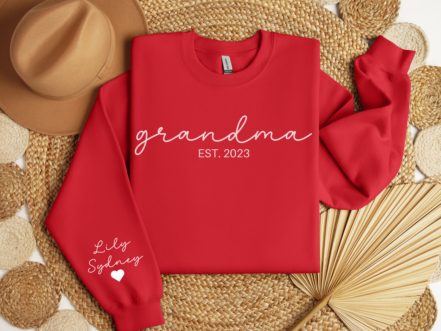 Personalized Grandma Sweatshirt Script Style