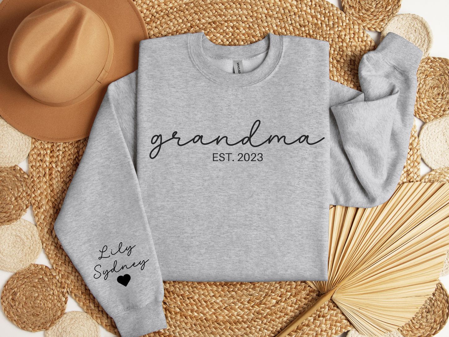 Personalized Grandma Sweatshirt Script Style