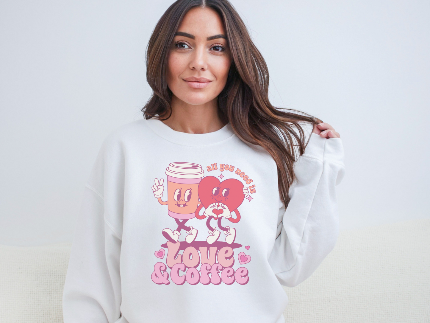 Valentine's Day Love and Coffee Sweatshirt