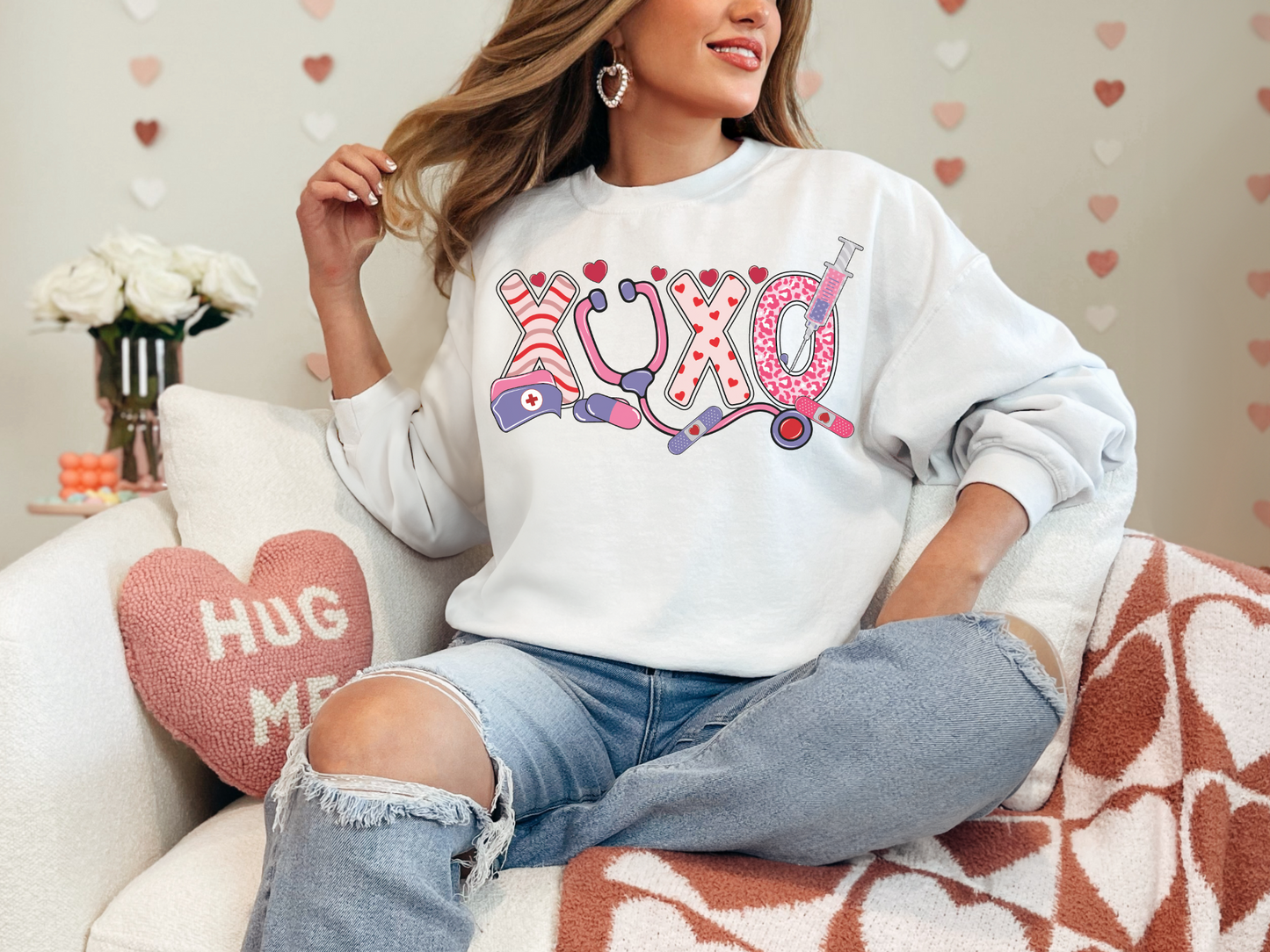 Valentine's Day Nurse XOXO Sweatshirt
