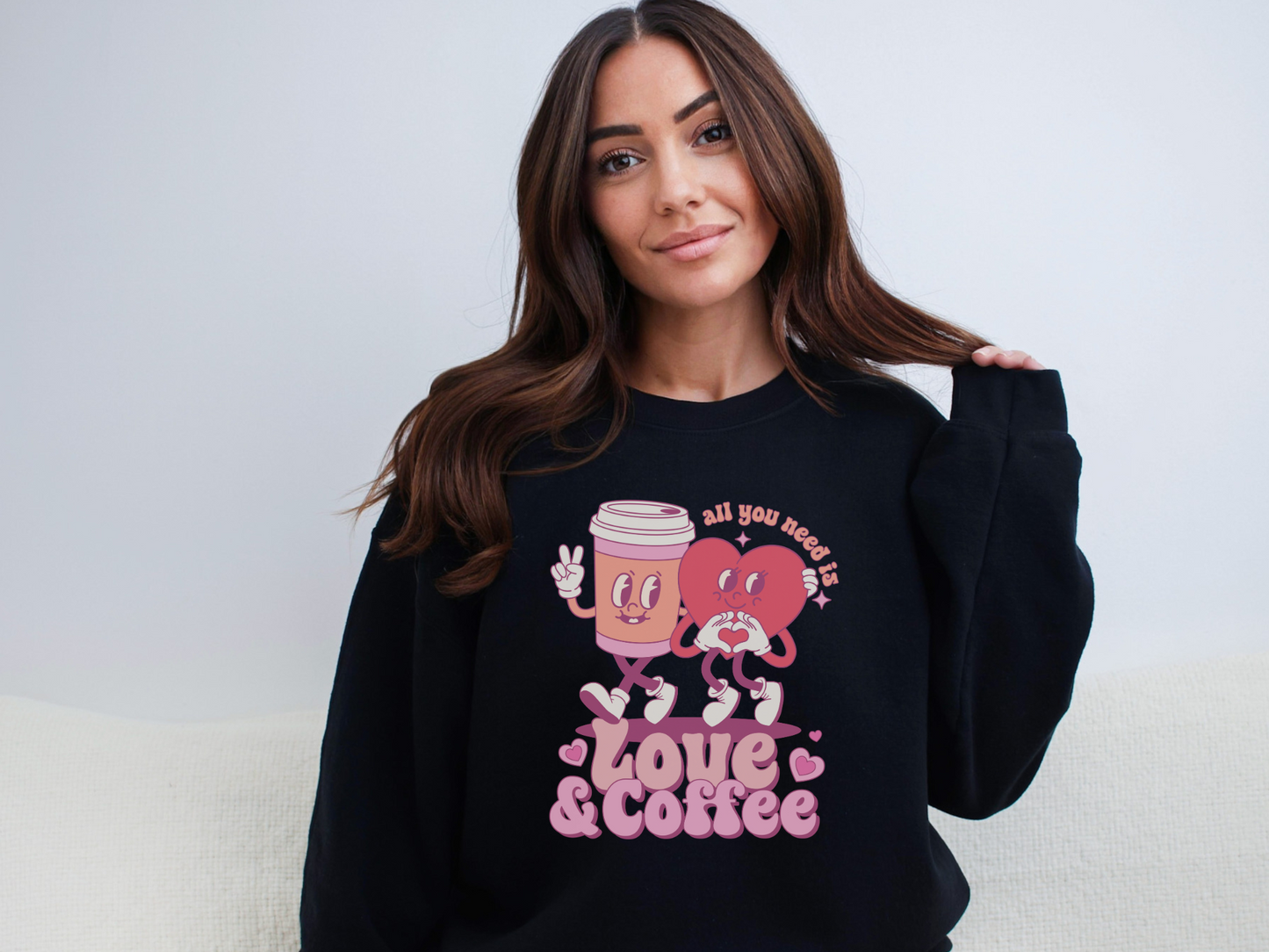 Valentine's Day Love and Coffee Sweatshirt