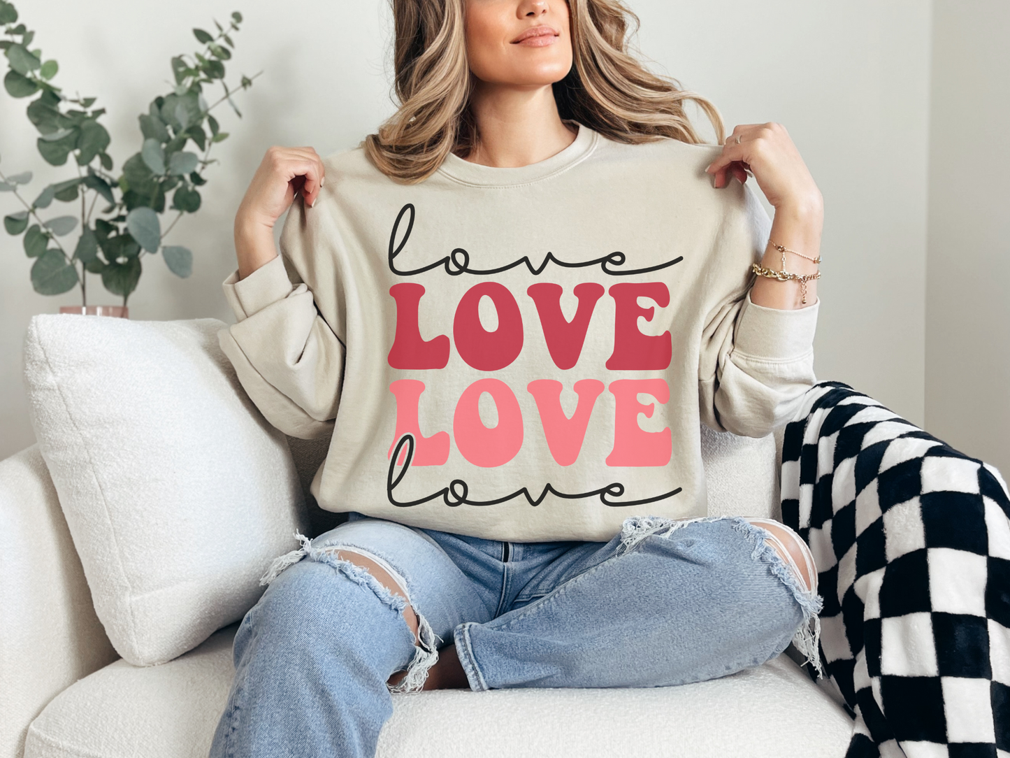 Valentine's Day Love Love Love Love Sweatshirt