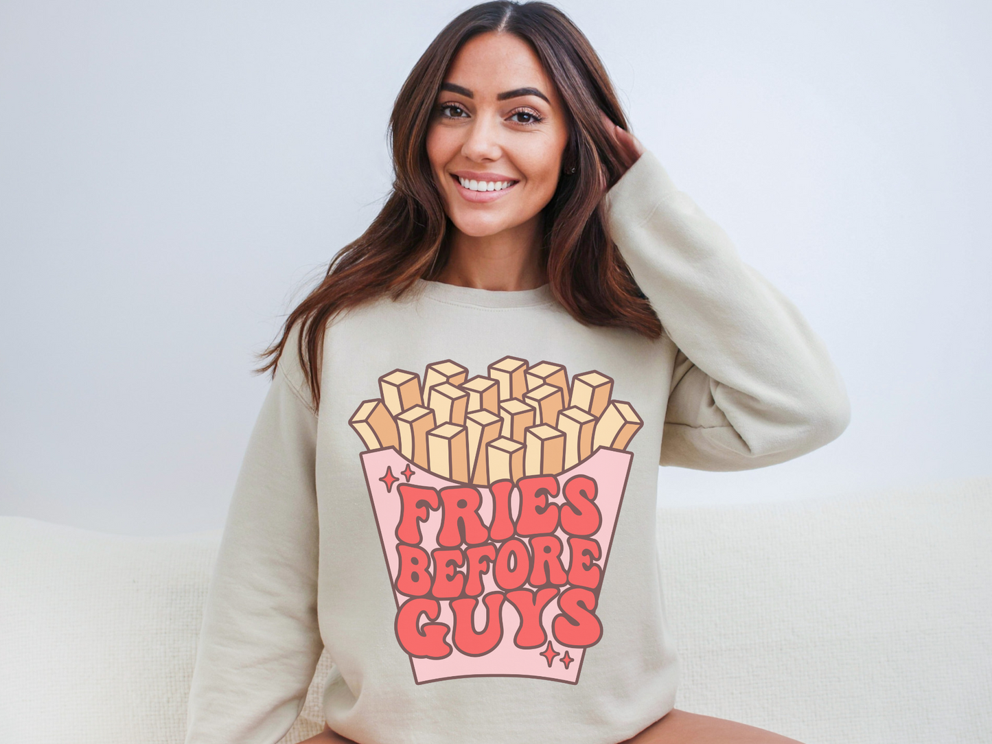 Valentine's Day Fries Before Guys Sweatshirt