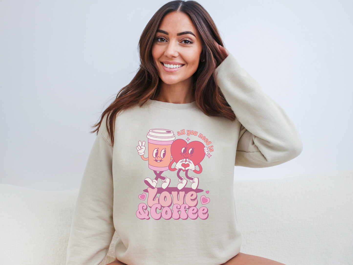 Valentine's Day Love and Coffee Sweatshirt