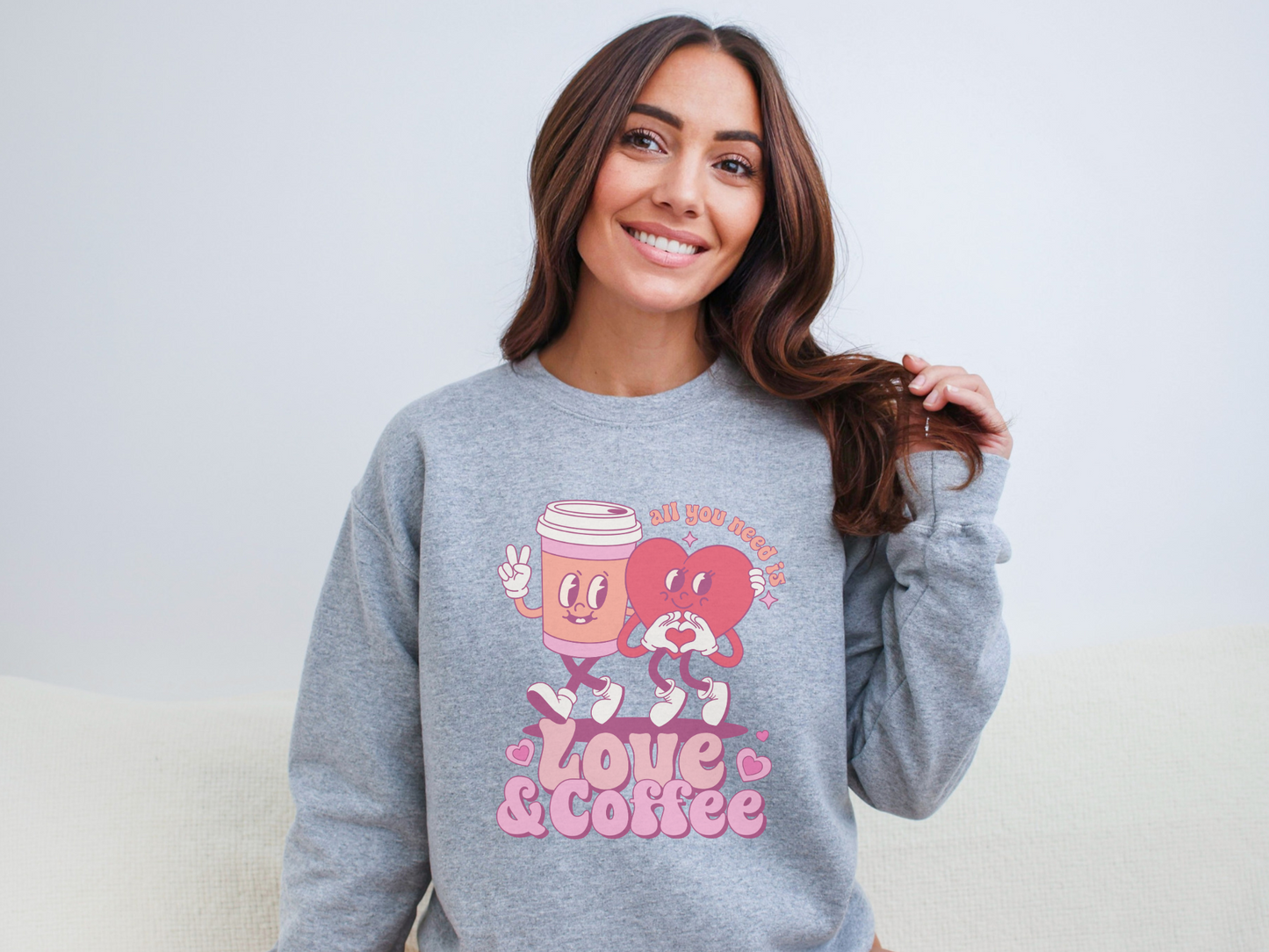Valentine's Day Love and Coffee Sweatshirt