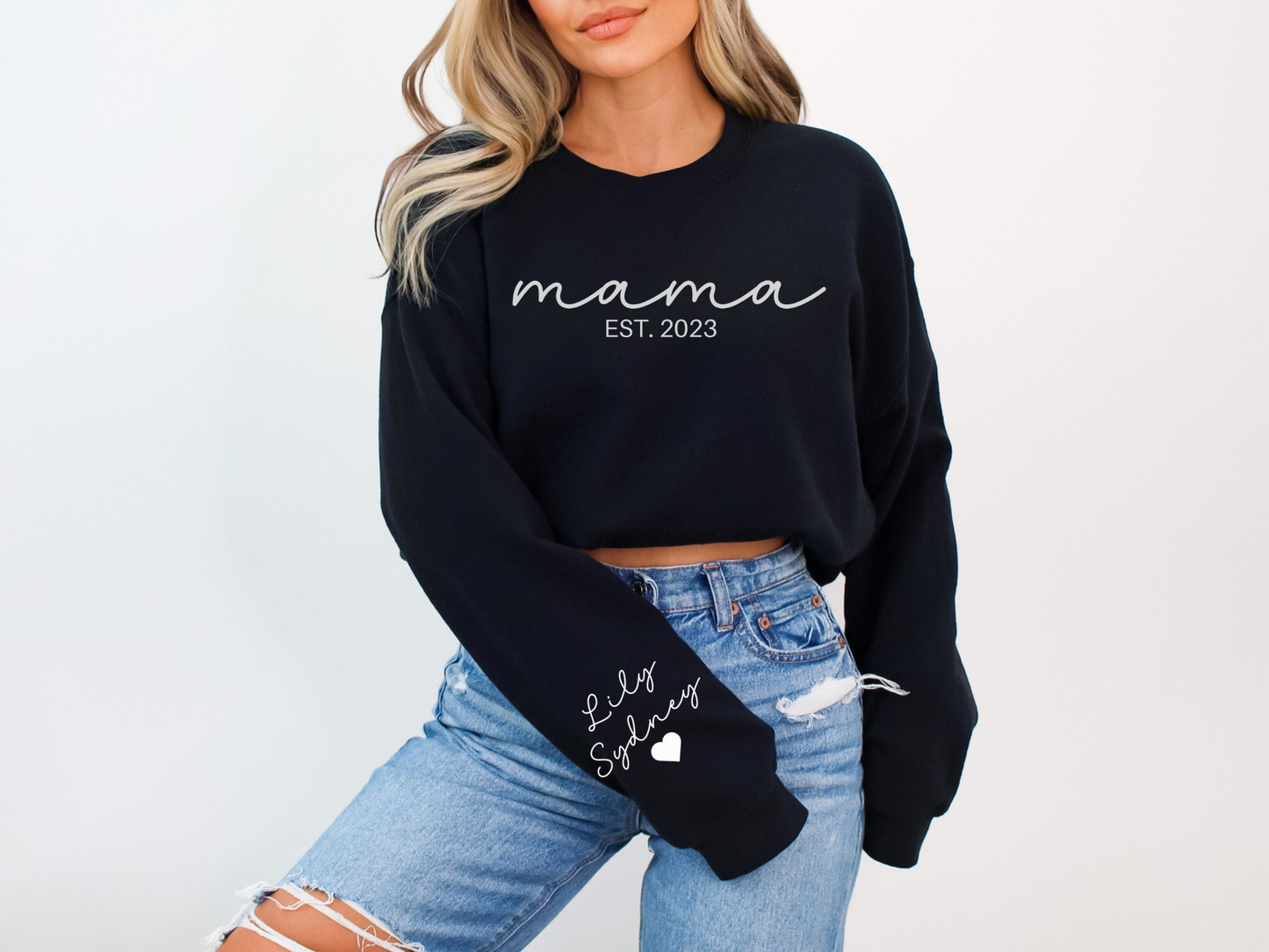 Personalized Mama Sweatshirt Script Style