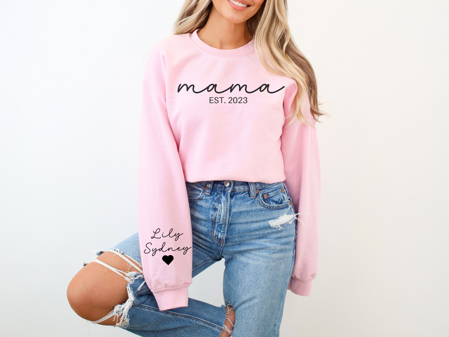 Personalized Mama Sweatshirt Script Style