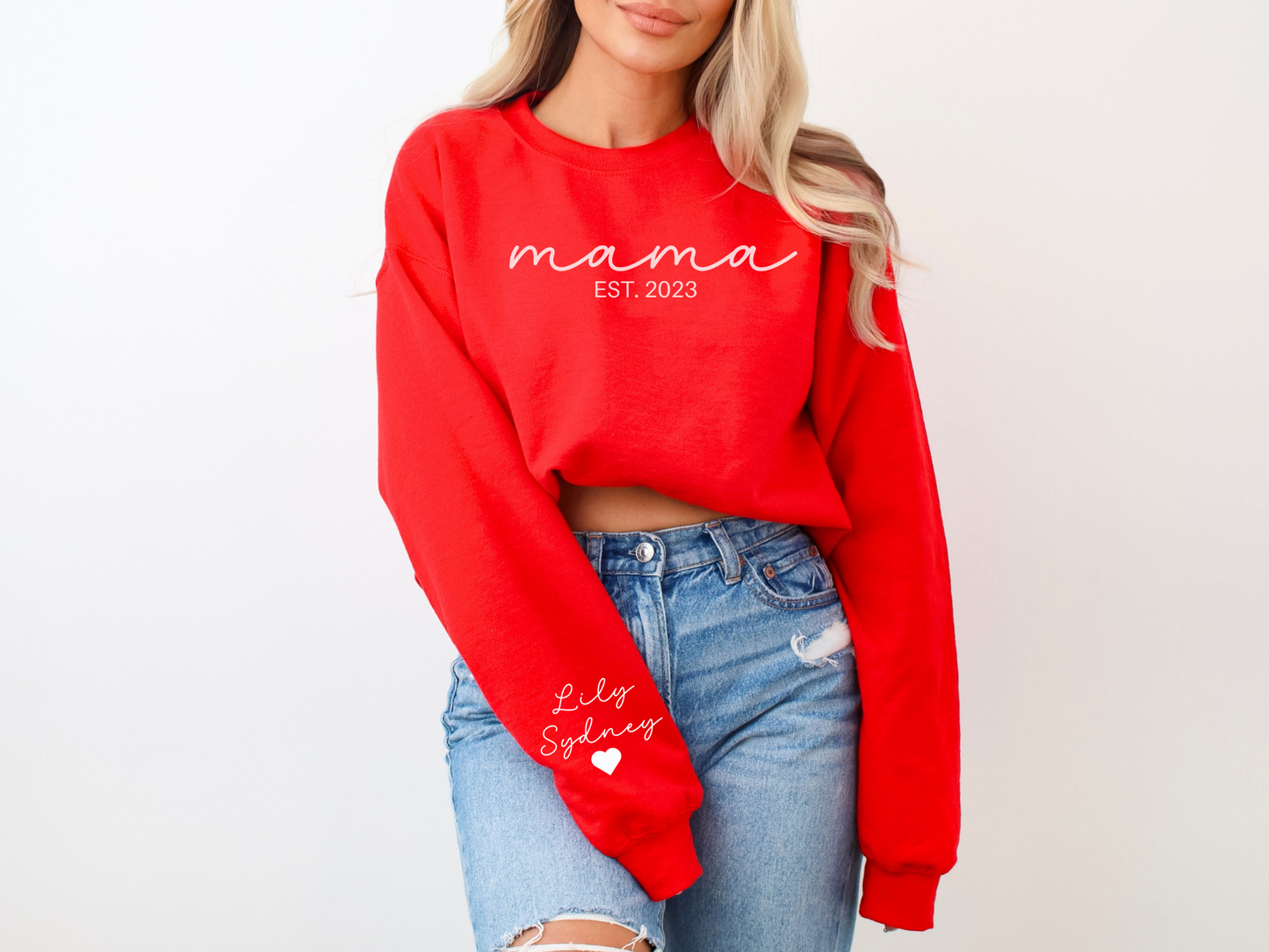 Personalized Mama Sweatshirt Script Style
