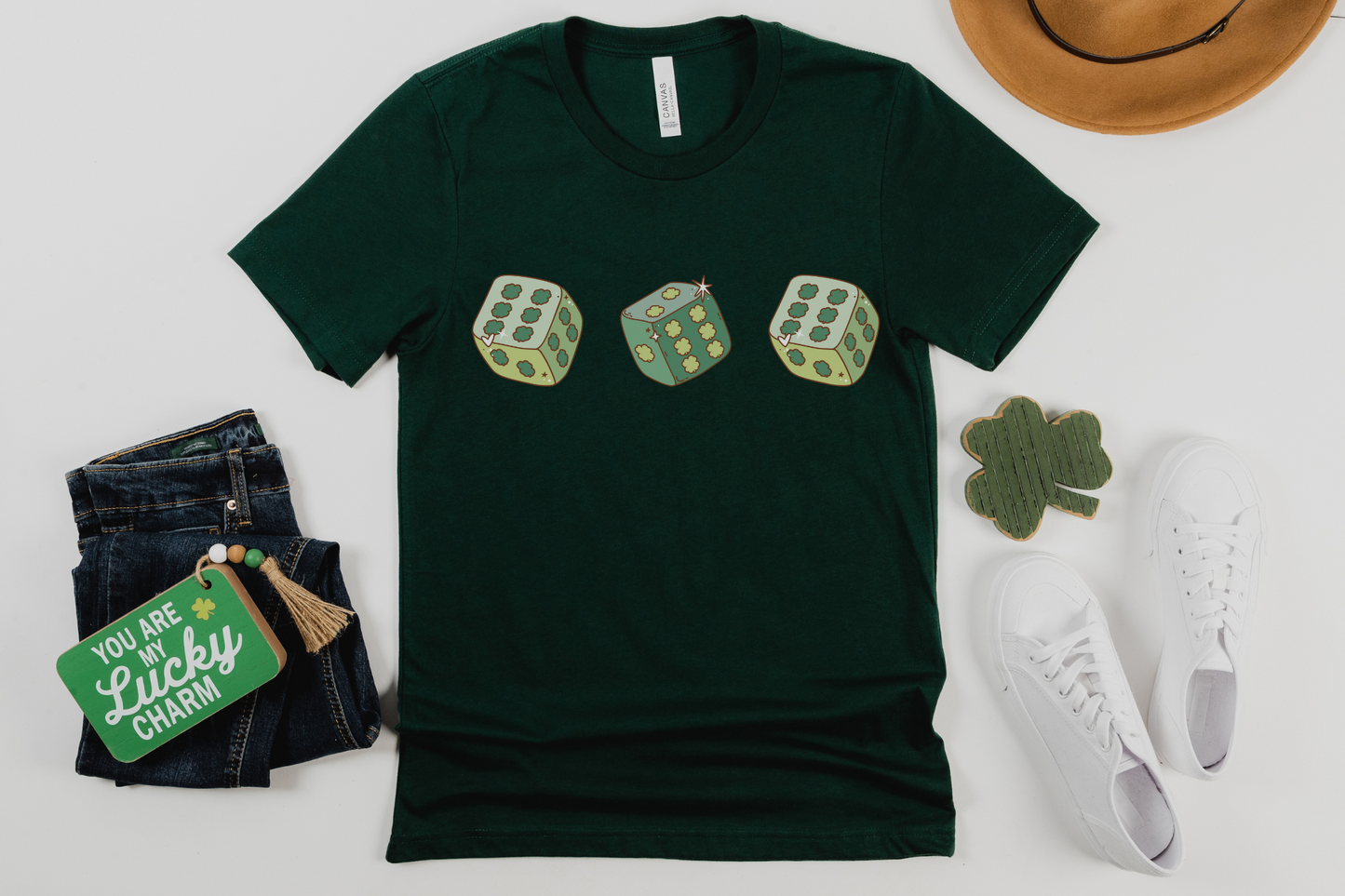 St Patricks Day Lucky Dice Graphic Tee