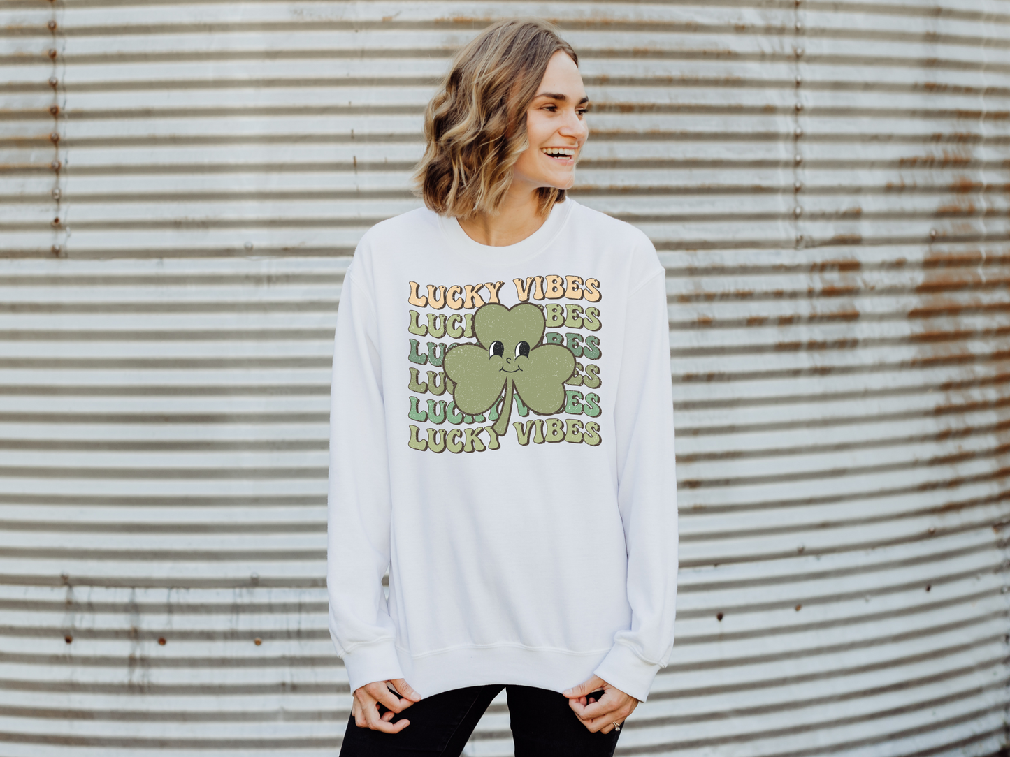 St Patrick's Day Lucky Vibes Sweatshirt