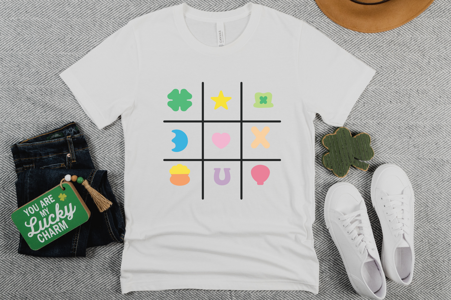 St Patrick's Day Lucky Charms Tic-Tac-Toe Graphic Tee