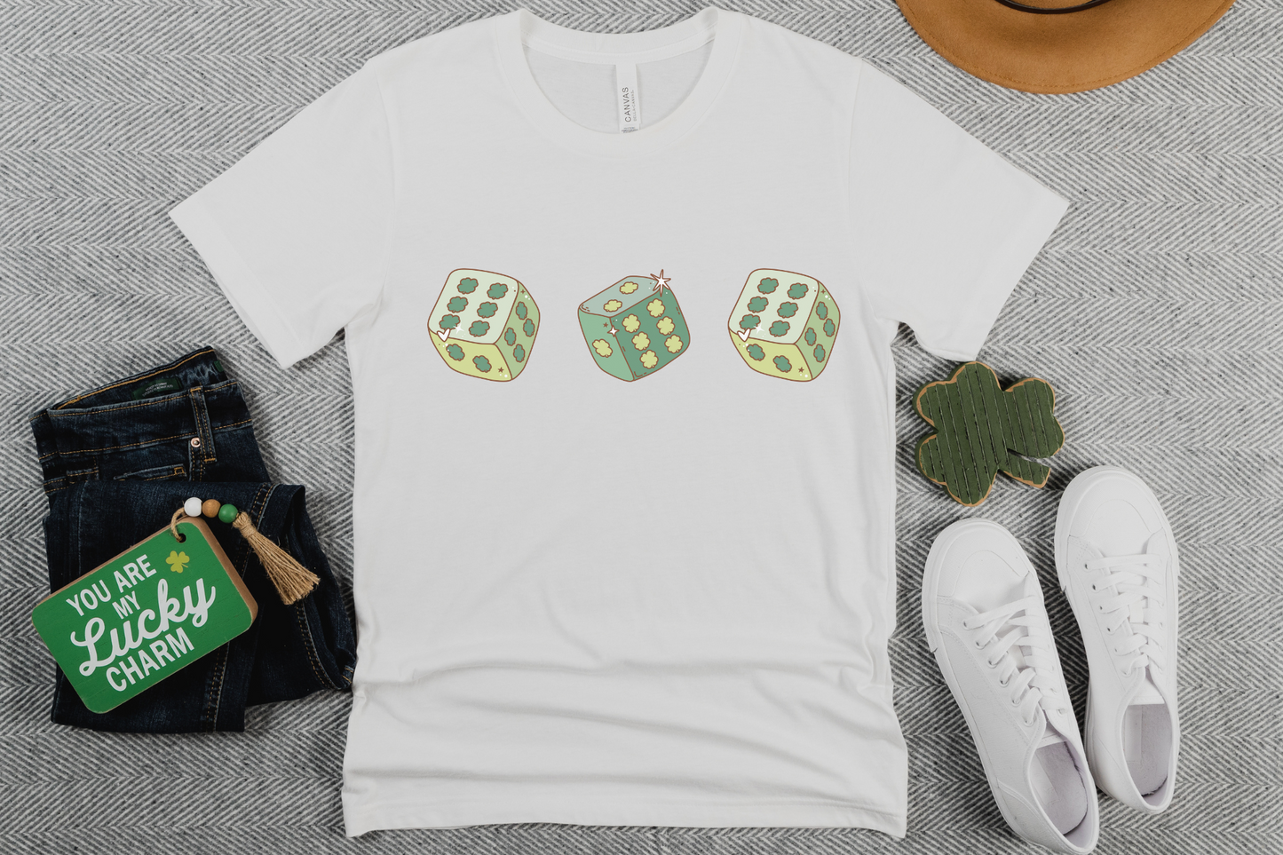 St Patricks Day Lucky Dice Graphic Tee