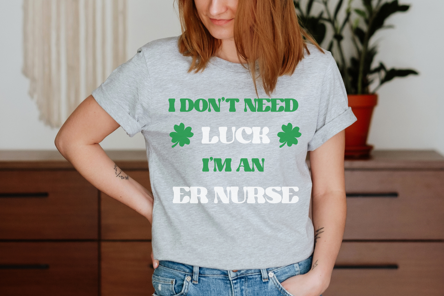 St Patrick's Day Lucky ER Nurse Graphic Tee