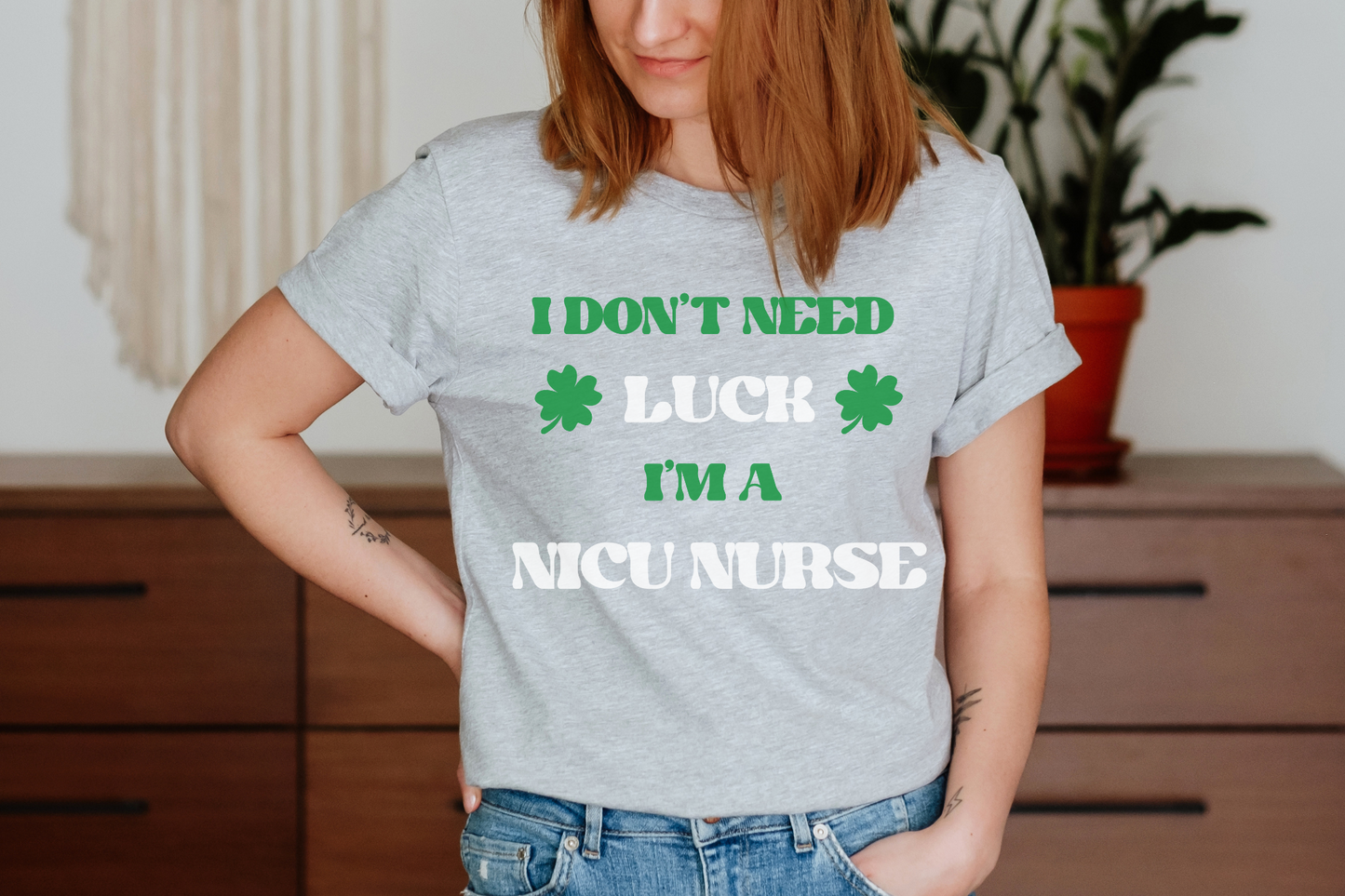 St Patrick's Day Lucky NICU Nurse Graphic Tee