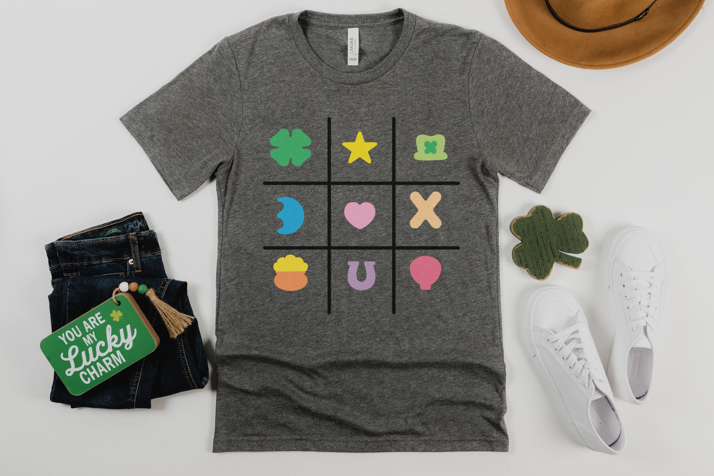 St Patrick's Day Lucky Charms Tic-Tac-Toe Graphic Tee