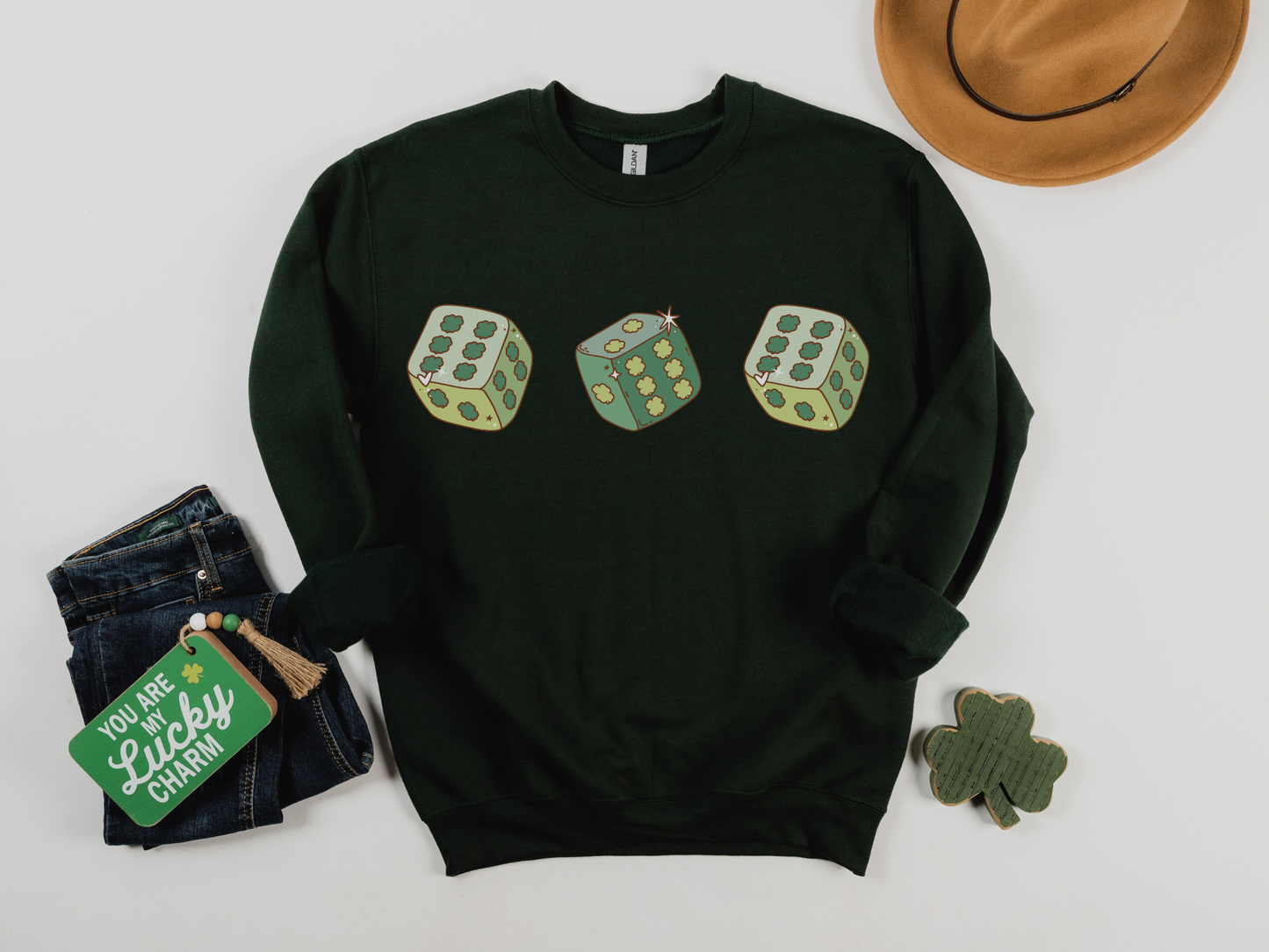 St Patrick's Day Lucky Dice Sweatshirt