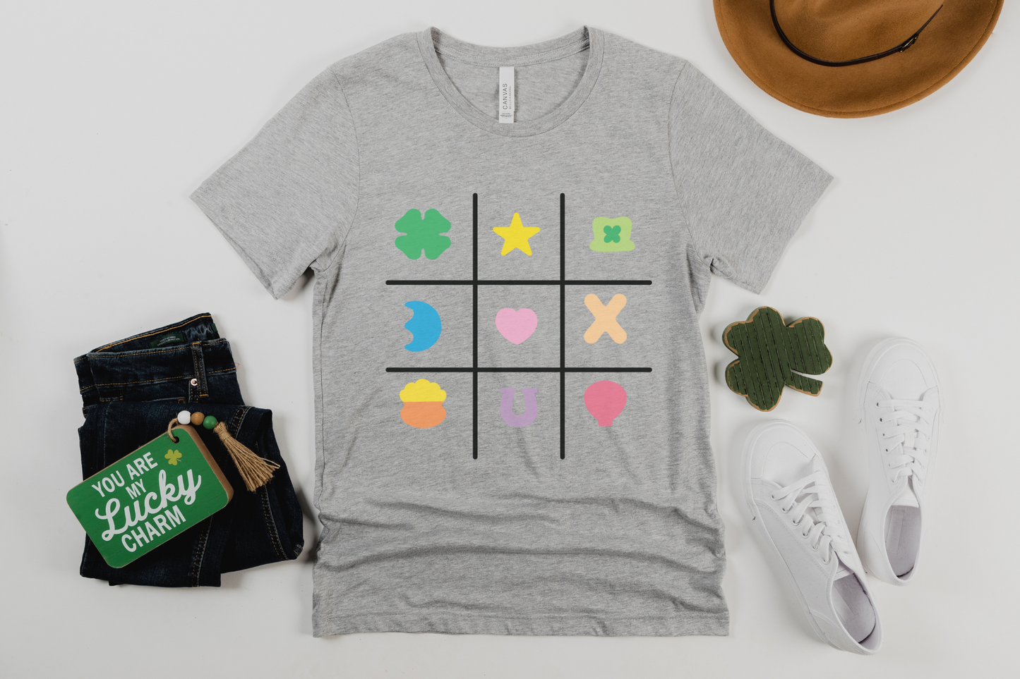 St Patrick's Day Lucky Charms Tic-Tac-Toe Graphic Tee