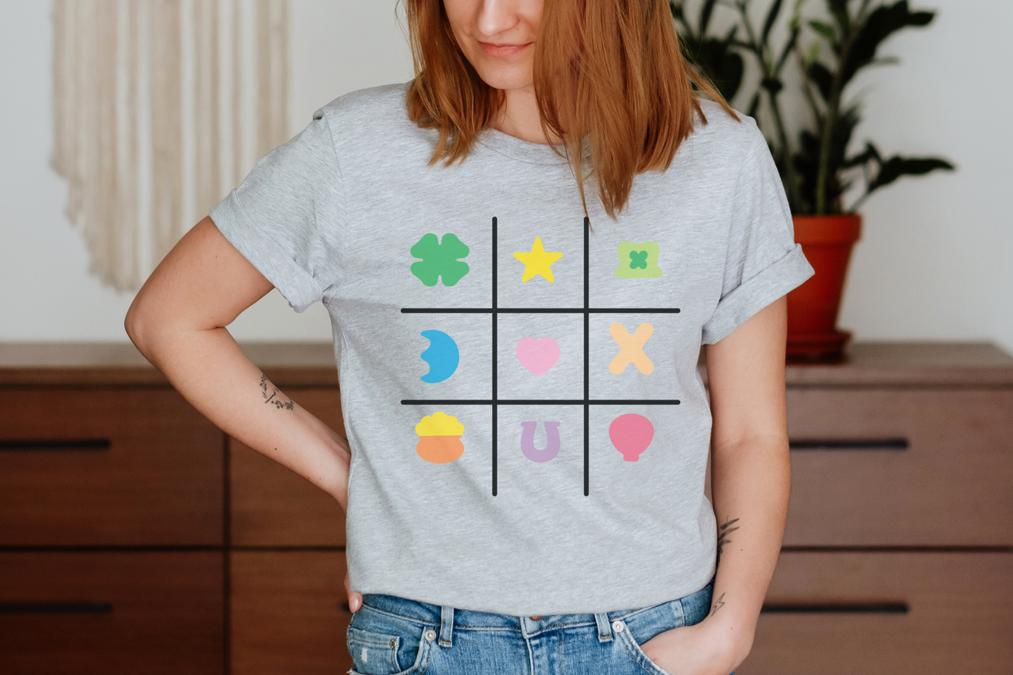 St Patrick's Day Lucky Charms Tic-Tac-Toe Graphic Tee