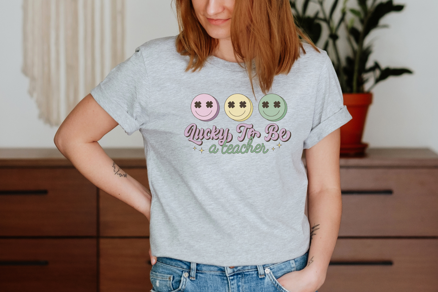 St Patrick's Day Lucky to be a Teacher Graphic Tee