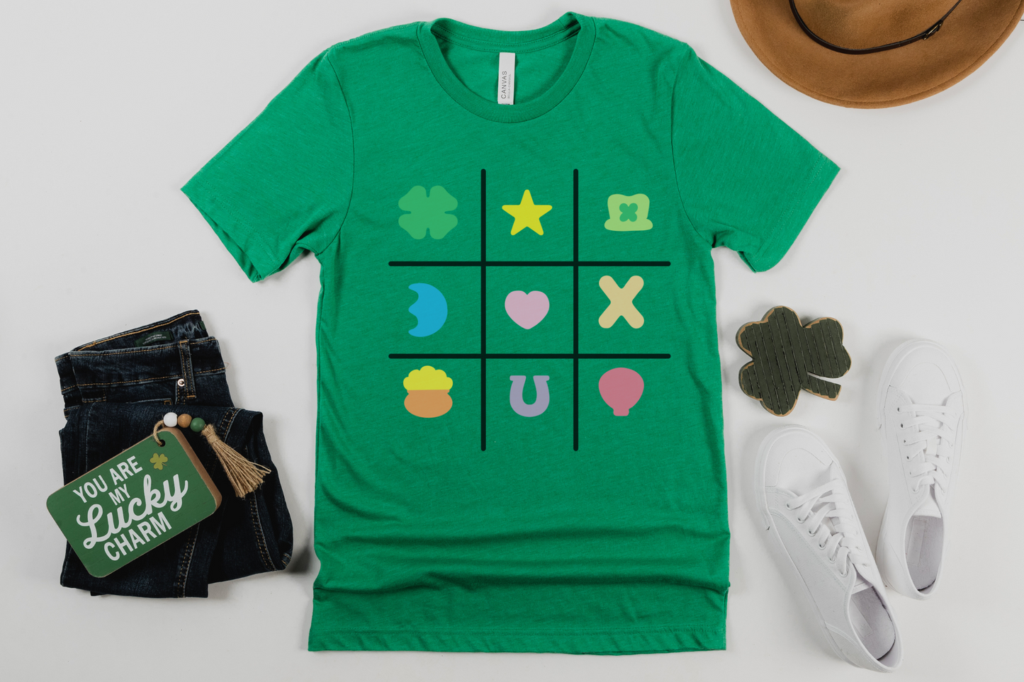 St Patrick's Day Lucky Charms Tic-Tac-Toe Graphic Tee
