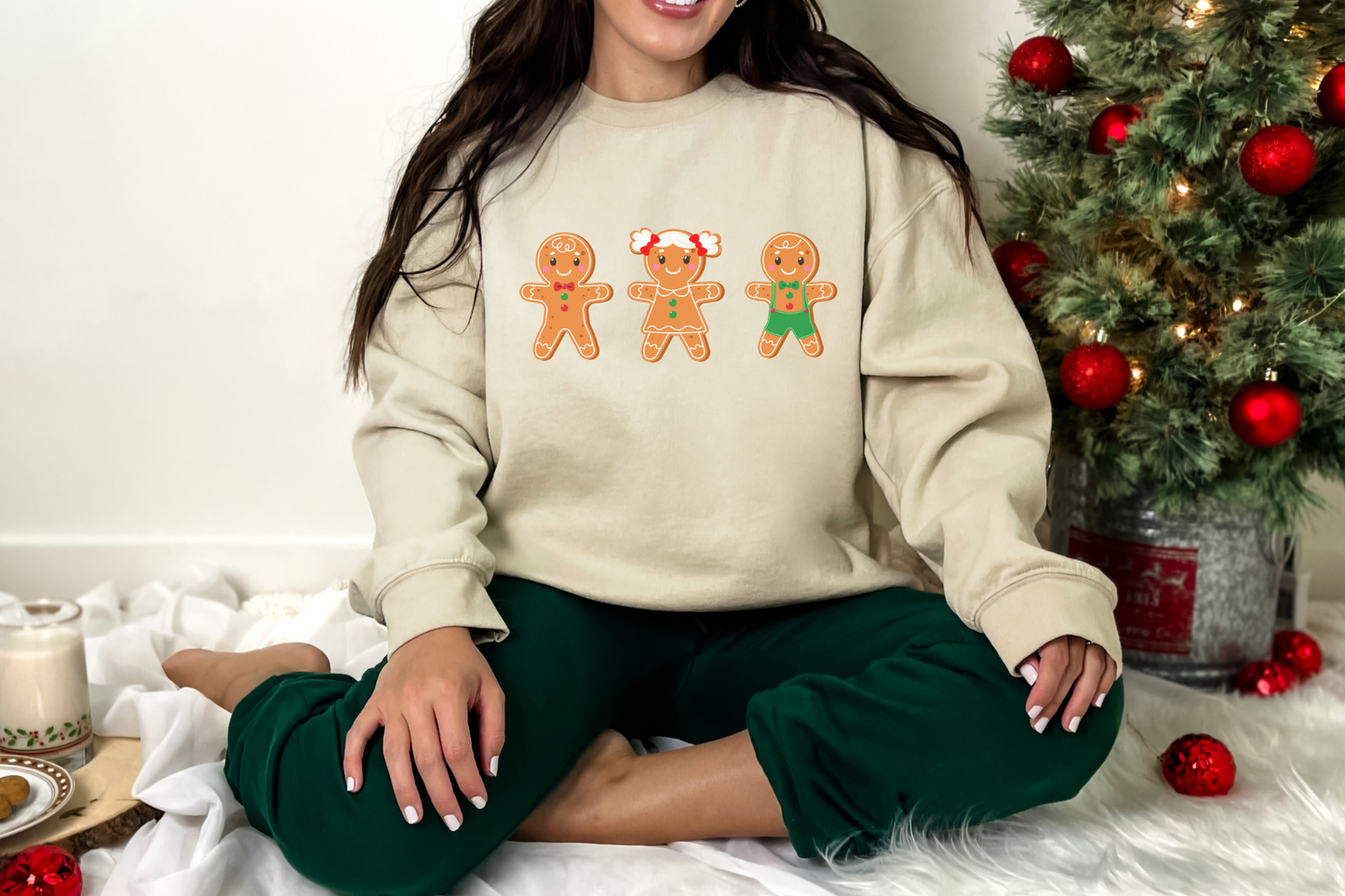 Christmas Cute Gingerbread Men Sweatshirt