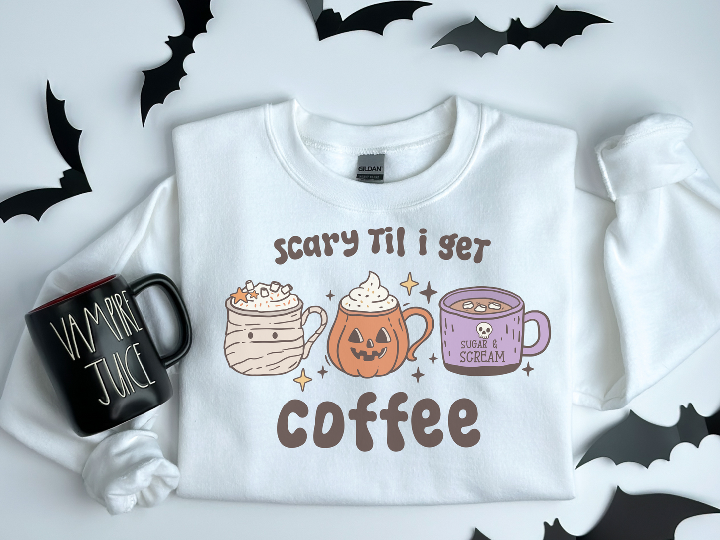 Halloween Scary Til I Get Coffee Sweatshirt