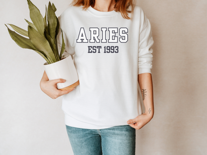 Personalized Aries Birth Year Sweatshirt