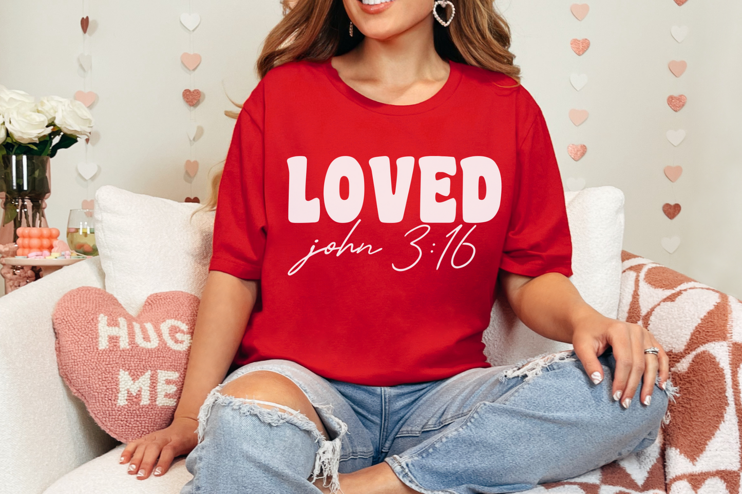 Valentine's Day Christian John 3:16 Graphic Tee