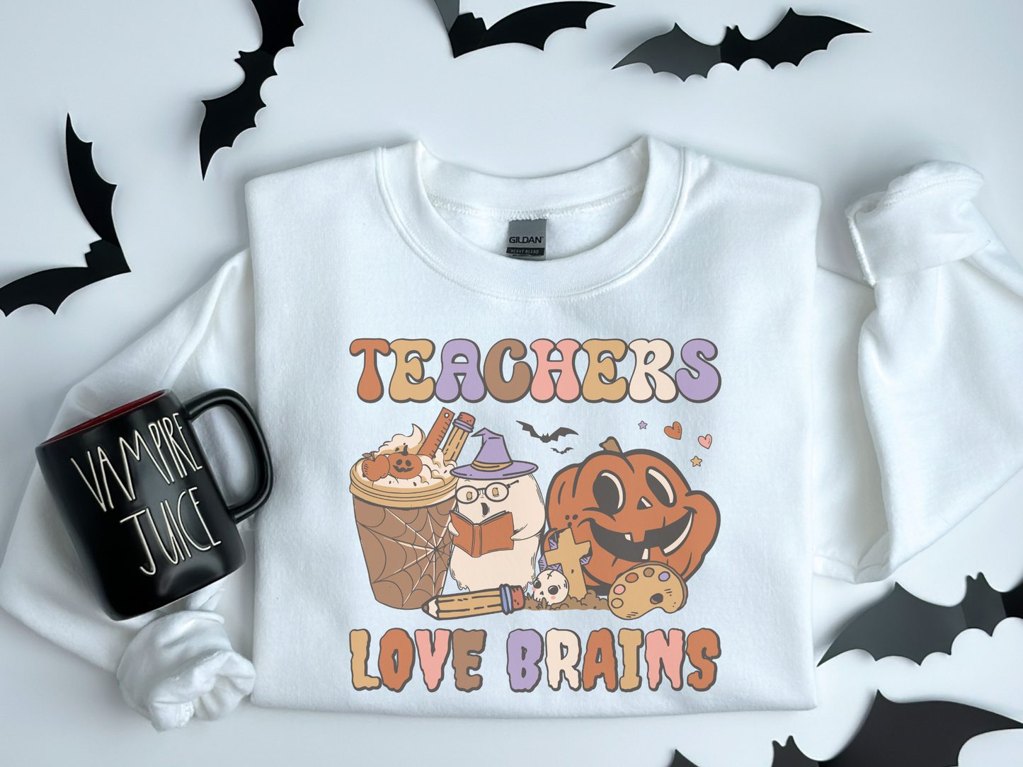 Halloween Teachers Love Brains Sweatshirt