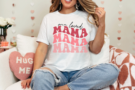 Valentine's Day One Loved Mama Graphic Tee