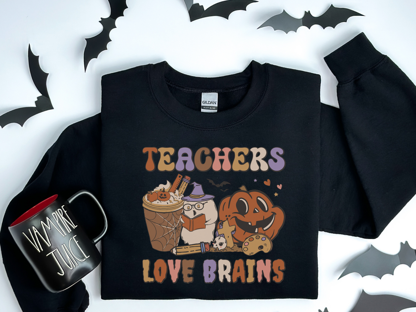 Halloween Teachers Love Brains Sweatshirt