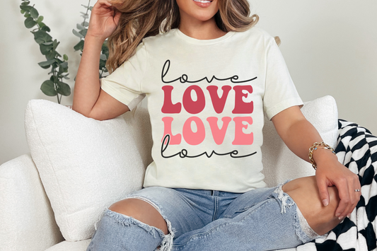 Valentine's Day Love Love Love Love Graphic Tee