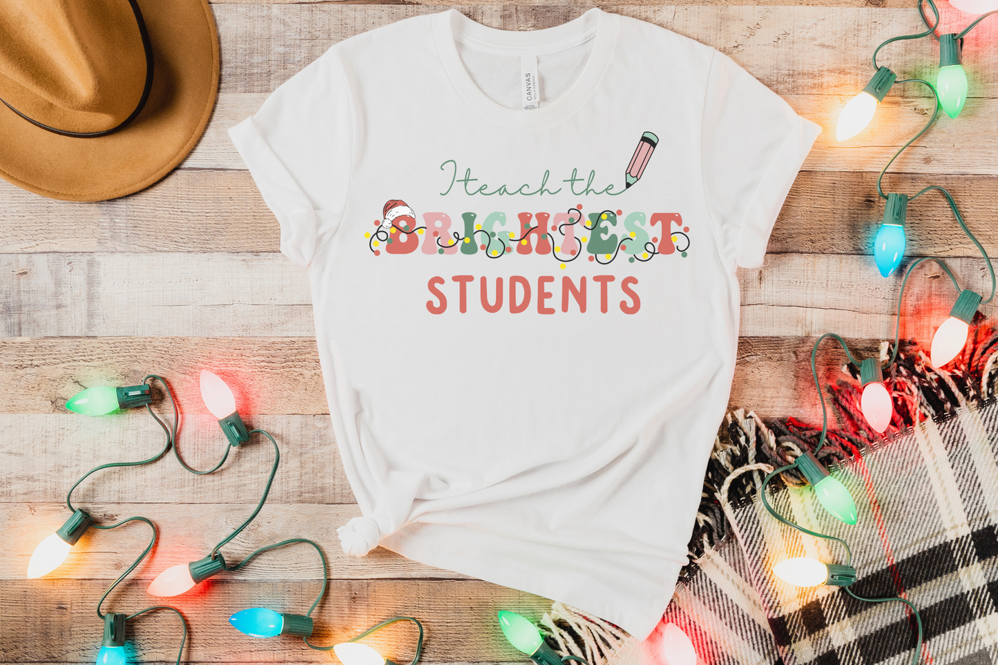 Christmas Teach the Brightest Students Graphic Tee