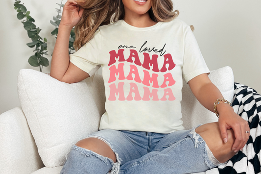 Valentine's Day One Loved Mama Graphic Tee