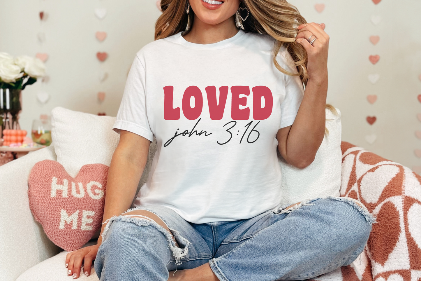 Valentine's Day Christian John 3:16 Graphic Tee