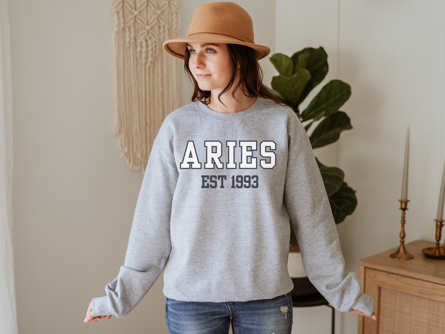 Personalized Aries Birth Year Sweatshirt