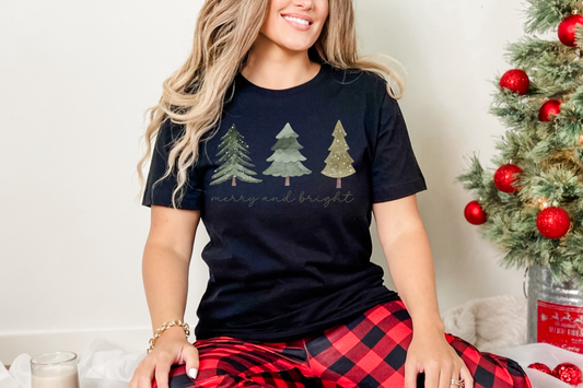 Christmas Merry and Bright Graphic Tee