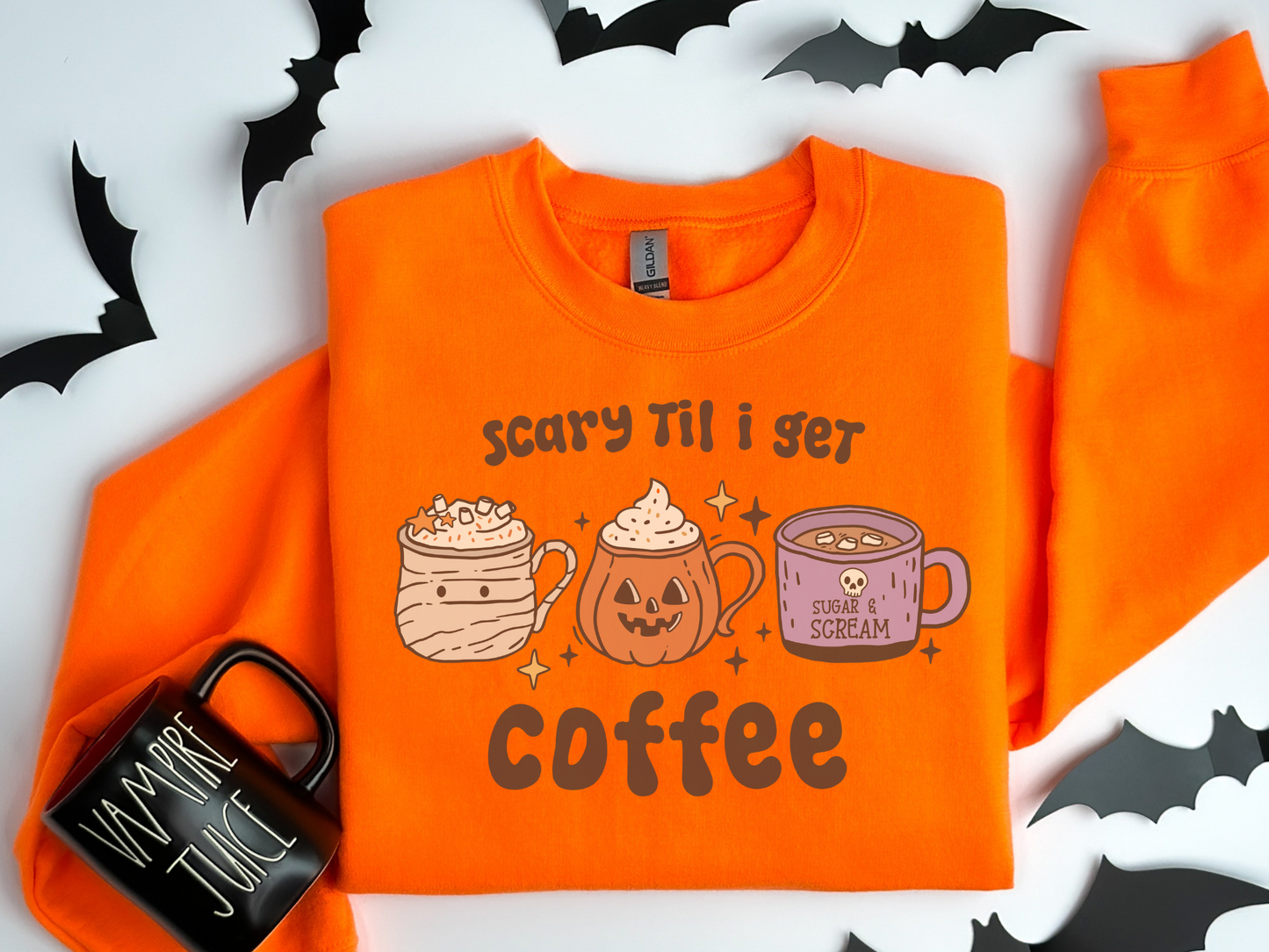 Halloween Scary Til I Get Coffee Sweatshirt