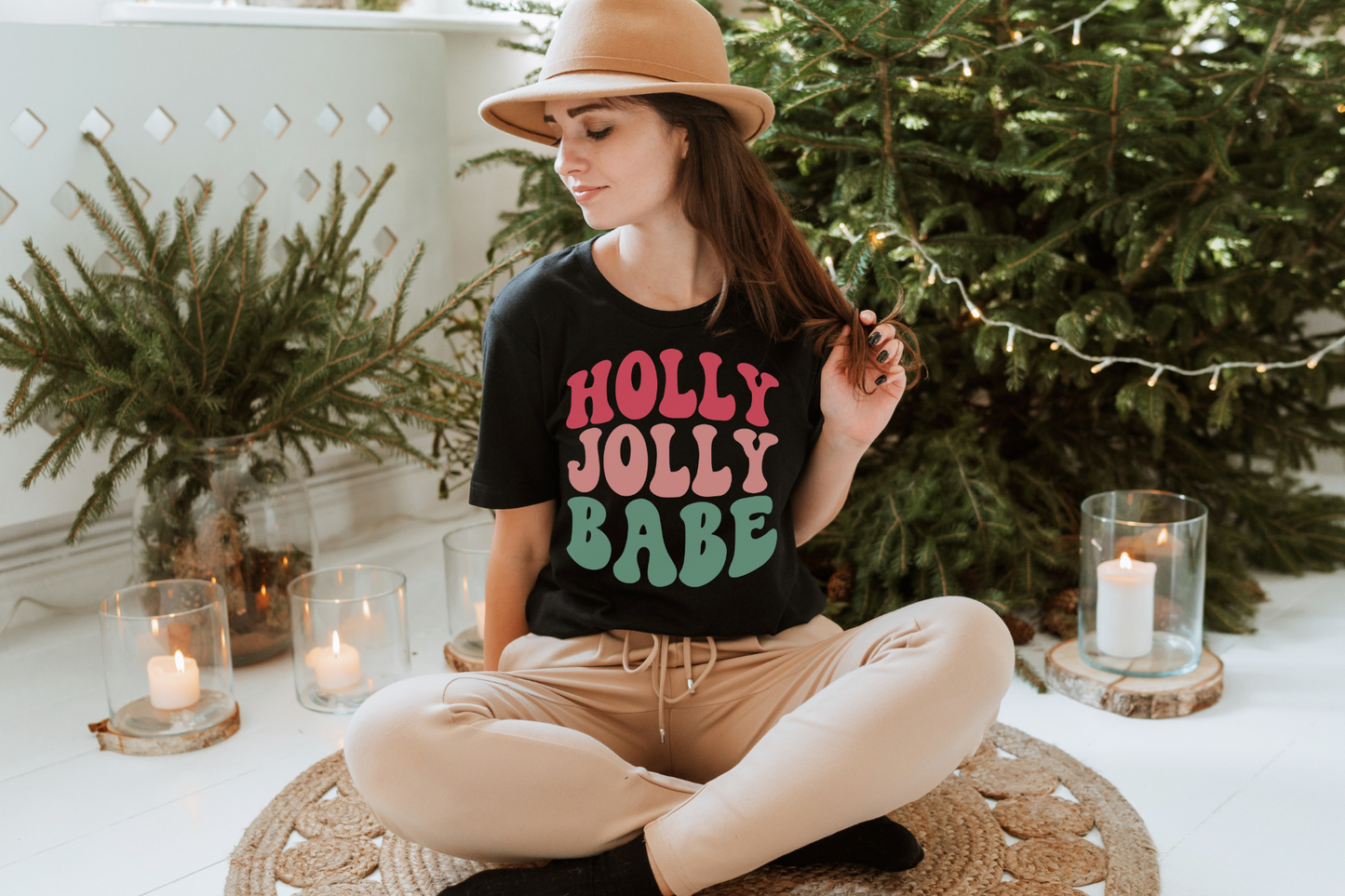 Christmas Holly Jolly Babe Graphic Tee