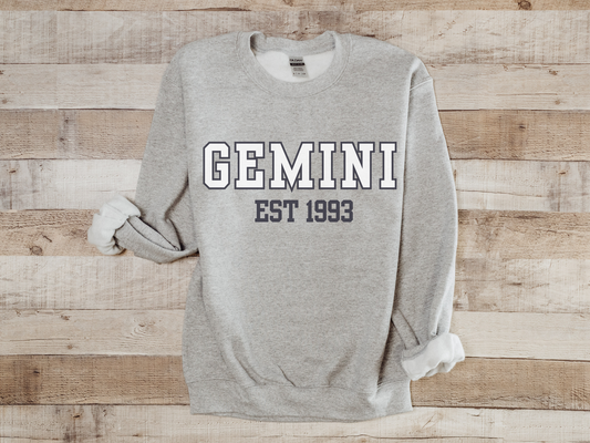 Personalized Gemini Birth Year Sweatshirt