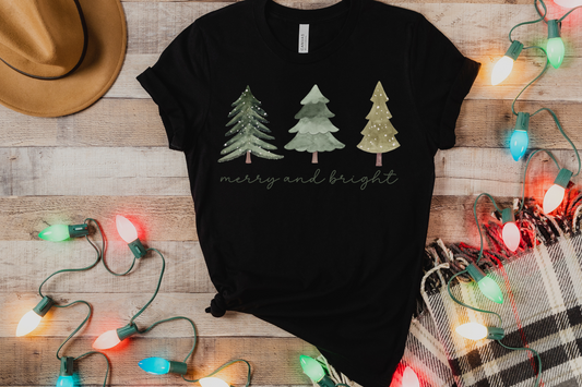 Christmas Merry and Bright Graphic Tee