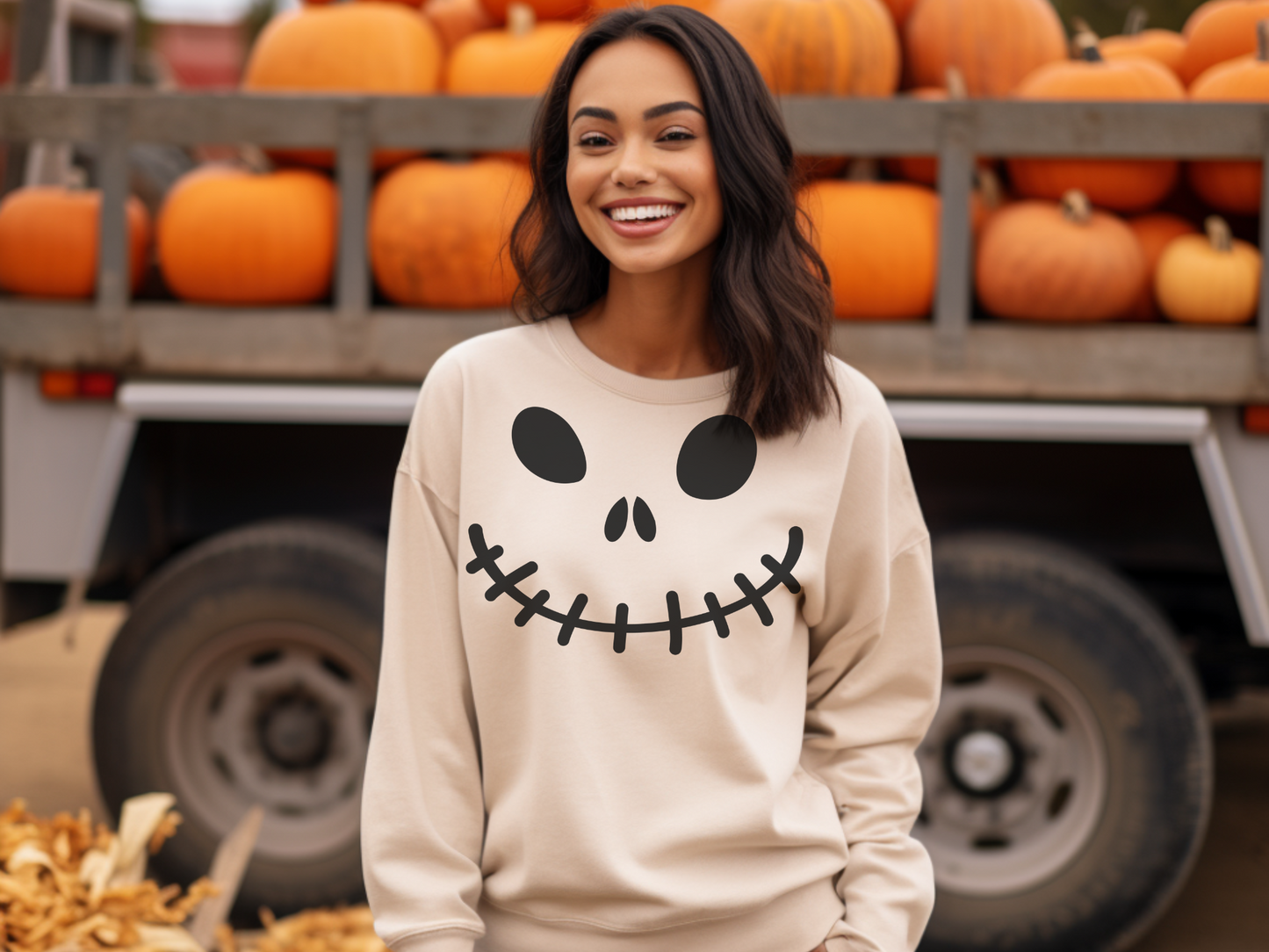 Halloween Stitched Face Sweatshirt