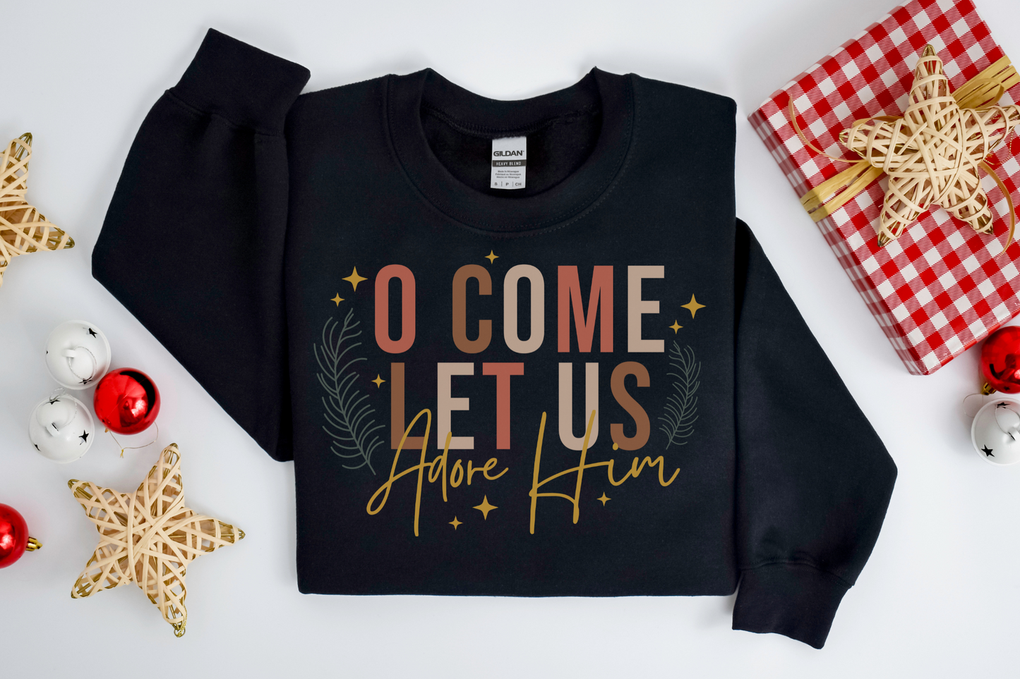 Christmas Christian Let us Adore Him Sweatshirt