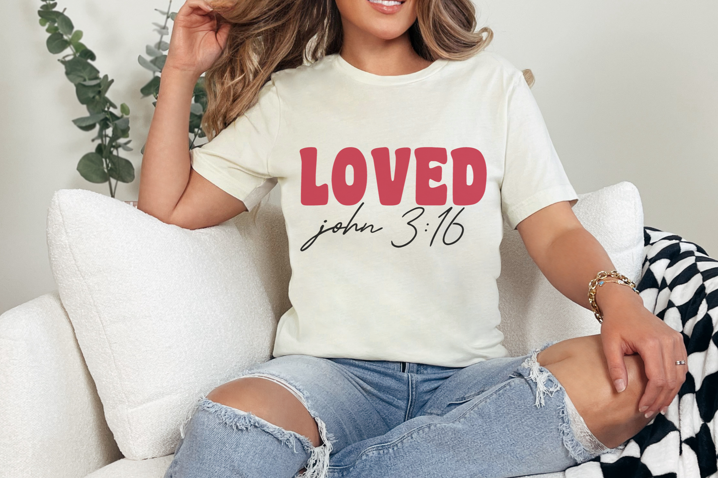 Valentine's Day Christian John 3:16 Graphic Tee