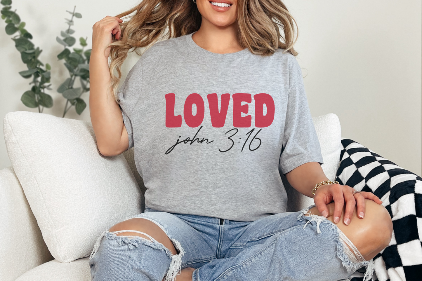 Valentine's Day Christian John 3:16 Graphic Tee