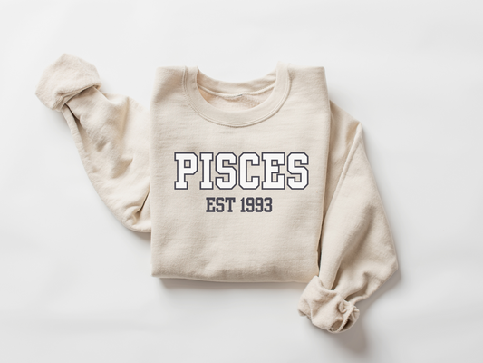 Personalized Pisces Birth Year Sweatshirt