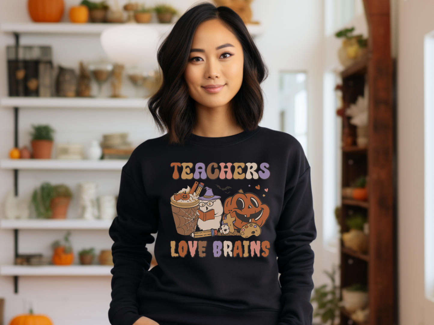 Halloween Teachers Love Brains Sweatshirt